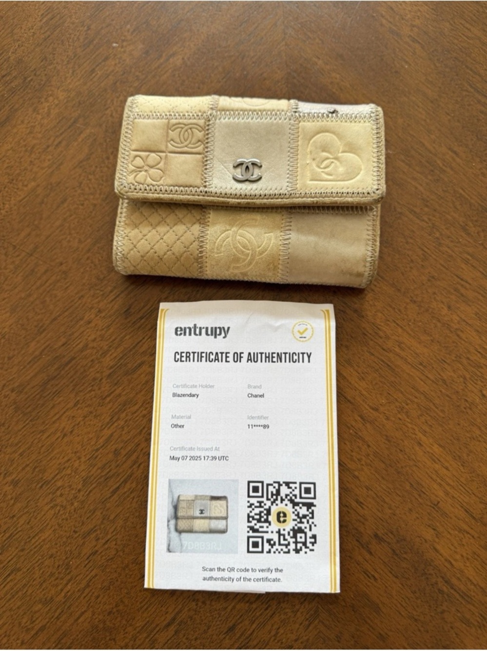 Chanel Patchwork Wallet Beige